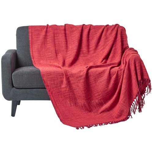 HOMESCAPES nirvana slub cotton orange blanket, 150x200 cm, (20749938) Cene