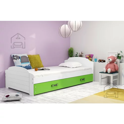 BMS Group Otroška postelja Lili - 90x200 cm - bela/zelena