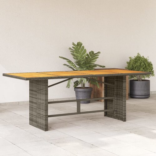 VidaXL Vrtni stol s pločom od drva bagrema sivi 190x80x74 cm poliratan Slike