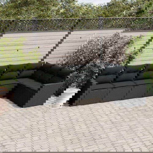 vidaXL 7-dijelni set vrtnih sofa od poliratana s jastucima crni Cijene