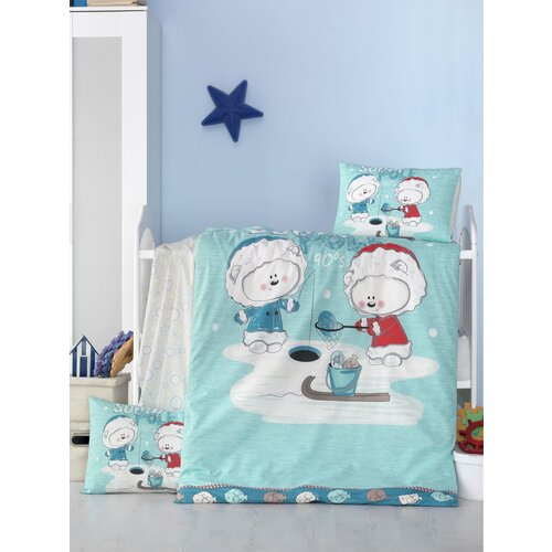 Lessentiel Maison posteljina za bebe South People , 100x150cm, Menta Slike