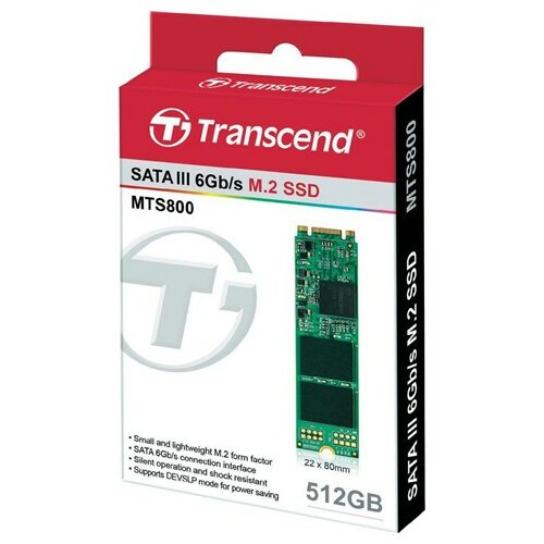 Transcend 512GB SATA III 6Gb/s MTS800 80 mm M.2 TS512GMTS800 SSD Slike