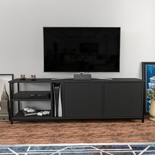 Woody Fashion TV polica Primrose Black Anthracite Slike