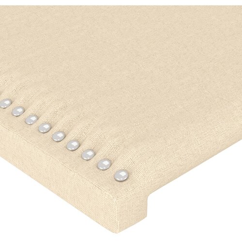  LED uzglavlje krem 183 x 16 x 118/128 cm od tkanine Slike