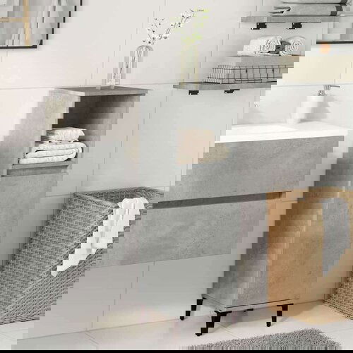 vidaXL Kupaonski ormarić boja betona 30x30x100 cm konstruirano drvo Cene