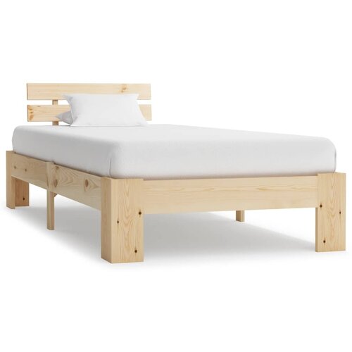 VidaXL Posteljni okvir iz trdne borovine 90x200 cm Slike