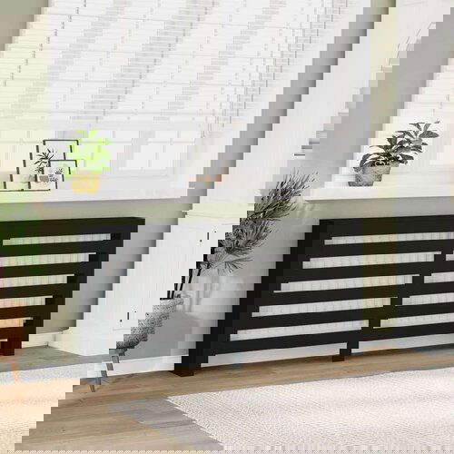vidaXL Pokrov za radiator črn 175x20x82 cm inženirski les Cene