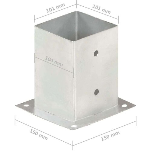 VidaXL sidra za stupove 4 kom od pocinčanog metala 101 mm Slike