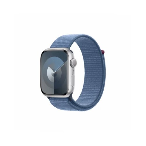 Apple watch S9 gps 45mm silver with winter blue sport loop Slike