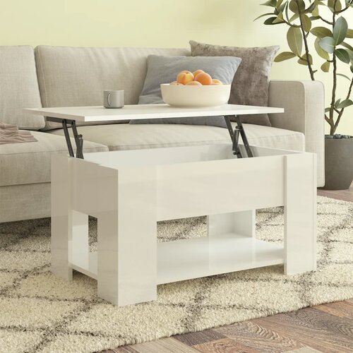The Living Store Stolić za kavu visoki sjaj bijeli 79x49x41 cm konstruirano drvo Cijene