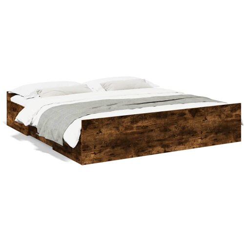 vidaXL Okvir kreveta s ladicama boja hrasta 200x200 cm Cijene