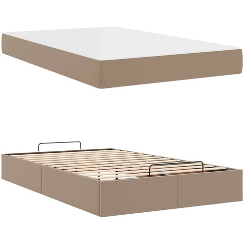  Okvir kreveta s madracem Ostalo 2 kom. Smeđa PVC Žućkastosmeđa 120 x 190 cm Slike