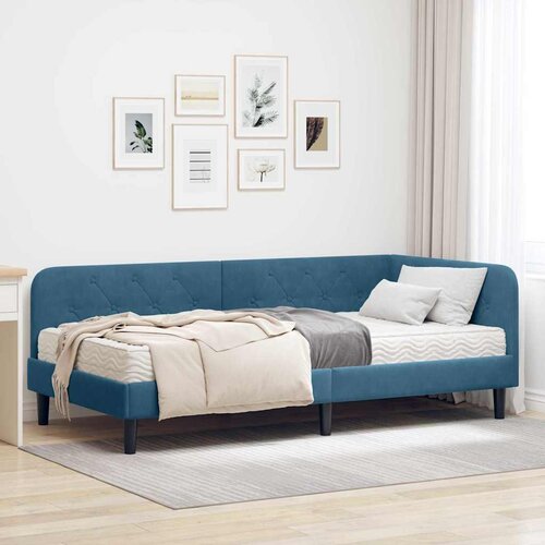 vidaXL Kutni okvir kreveta s madracem Plava 100 x 200 cm Bar&scaron;un Cijene