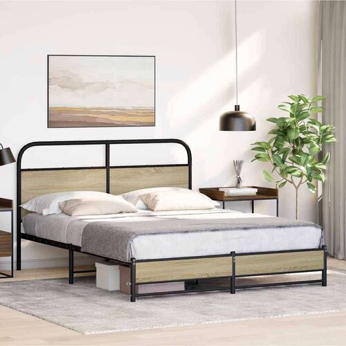 VidaXL Metalni okvir kreveta bez madraca boja hrasta sonome 160x200 cm Slike