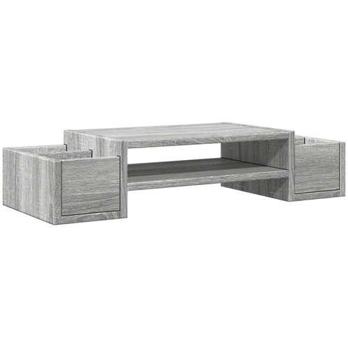  Stalak za monitor s pohranom boja hrasta 70 x 27 x 15 cm drveni Slike