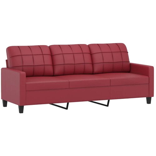  4-dijelni set sofa s jastucima boja vina od umjetne kože Slike