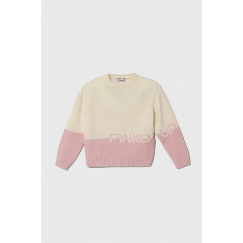 Pinko Up Otroški volneni pulover roza barva