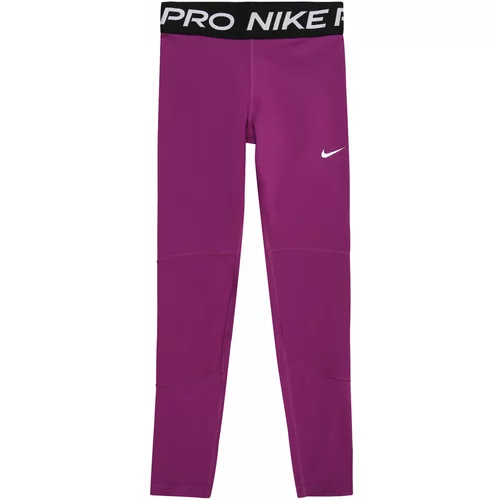 Nike Sportske hlače 'Pro' tamno ljubičasta / crna / prljavo bijela