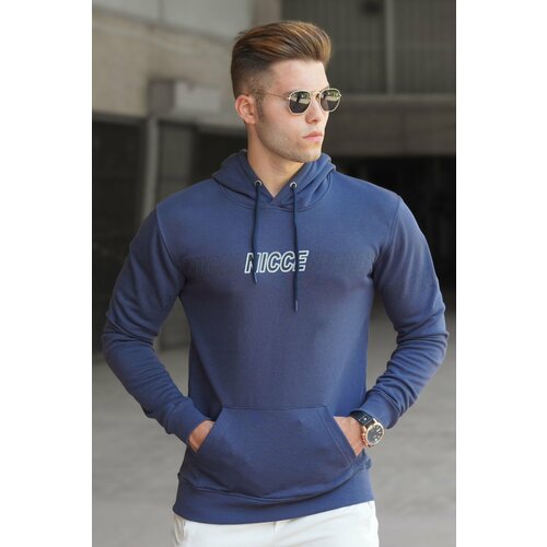Madmext Navy Blue Printed Men's Sweatshirt 5305 Slike