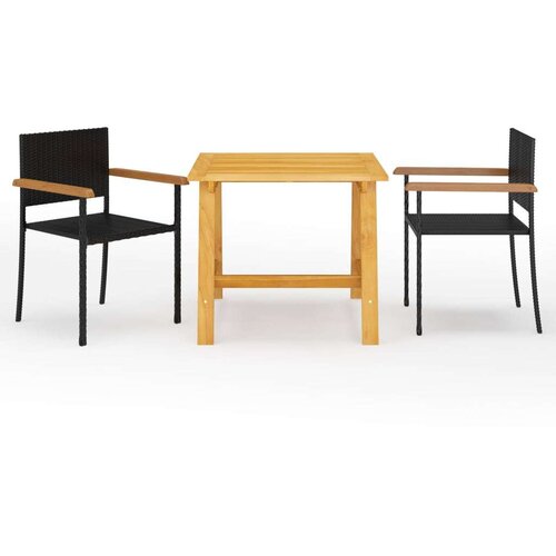  3-dijelni vrtni blagovaonski set crni Cijene