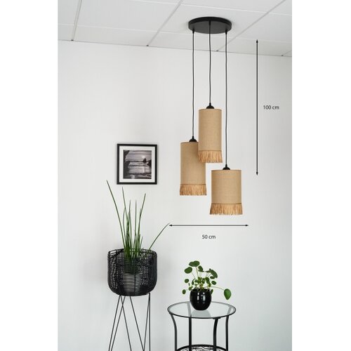  Brilagi - Visilica na sajli WINNETOU TUBES 3xE27/15W/230V braon/crna Slike
