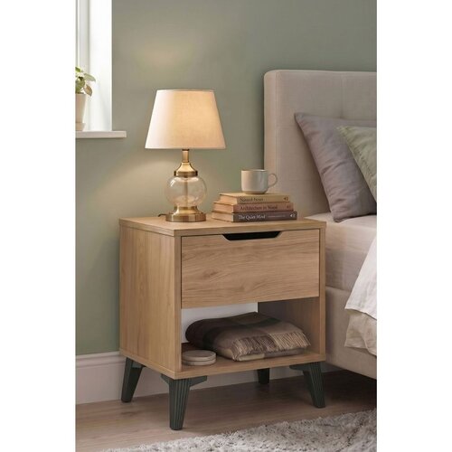 Hanah home noćni ormarić Vel3-S, 44 cm, hrast Slike