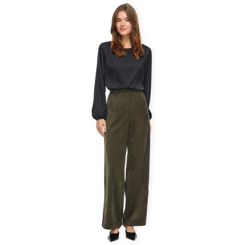 Vila Hlače Courdie Trousers - Forest Night Zelena Slike
