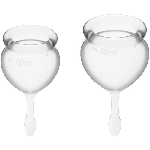 Satisfyer Feel Good Menstrual Cup Set - Transparent Cene