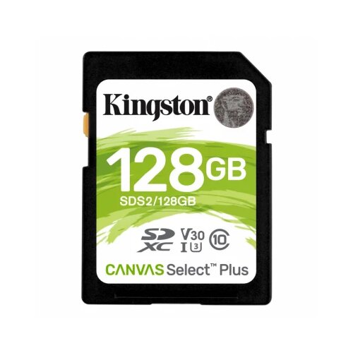 Kingston 128GB, sd canvas select plus, 100MB/s read, 85MB/s write, uhs-i, U3, V30 Cene