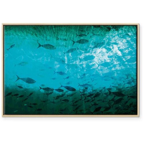  Slika - A shoal of dark fish 120x80 U prirodnom drvenom okviru Slike