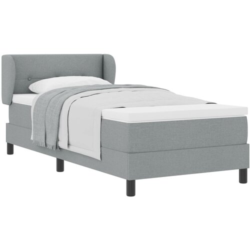 VidaXL Box Spring postelja z vzmetnico - Svetlo siva, 90x200 cm, Tkanina Slike