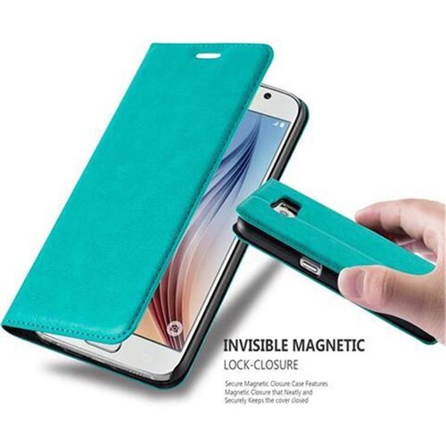 Cadorabo Ohi&scaron;je, združljivo z Samsung Galaxy S6 v bencinsko turkizna - Za&scaron;čitni ovitek z magnetnim zapiranjem, stoječo funkcijo in režo za kartice, (20549800) Cene
