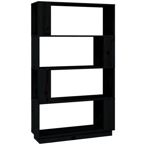 Maison Chic Knjižna omara - Knjižni regal črna 80x25x132 cm trdna borovina, (21723226) Cene