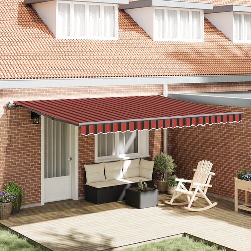 VidaXL Avtomatska Retraktibilna Tenda Oranžna in Rjava 450x350 cm Slike