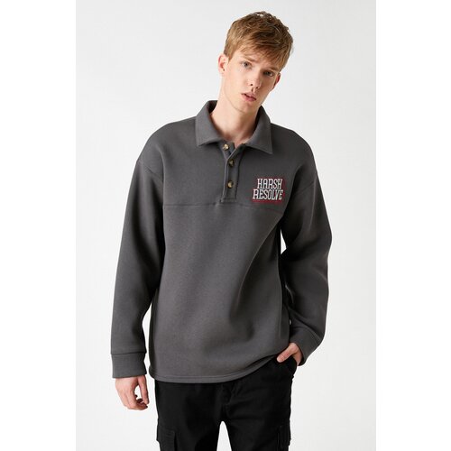 Koton Polo Neck Embroidered Sweatshirt Slike