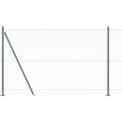 vidaXL Heksagonalna ograja Zelena 1.6x10 m Jeklo, Ograjni stebri s osnovnimi ploščami 7 kos Ø32mm 88.5cm Galvanizirano jeklo Cene