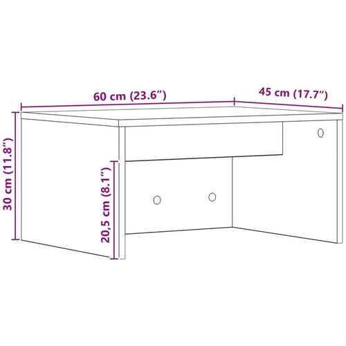  Stol za zid Zidne Crni hrast 60 x 45 x 30 cm Konstruirano drvo Slike