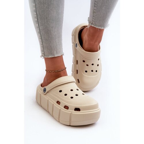 Kesi Beige women&amp;#039;s foam slippers on the Itubia platform Slike