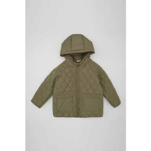 Defacto Baby Boy Zipper Pocket Hooded Water Repellent Patterned Puffer Jacket Slike