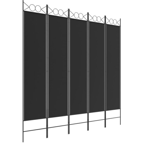 Maison Chic Paravan - Sobne pregrade 5-delni 200x200 cm črno blago, (22111717) Cene