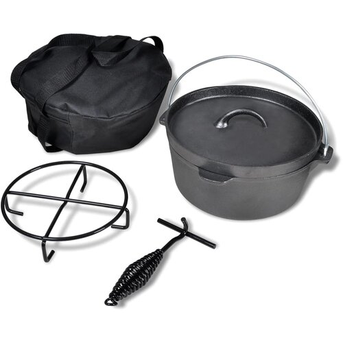 vidaXL Litoželezni lonec Dutch Oven 4,2 L z dodatki Cene