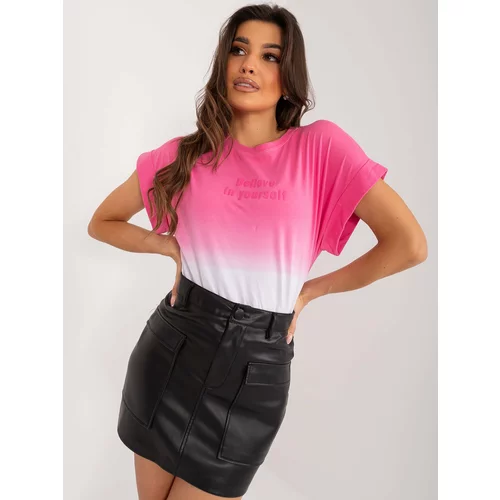 Fashion Hunters Pink women's T-shirt with inscription