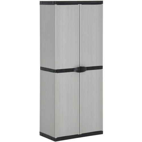 vidaXL Vrtna omara s 3 policami siva in črna 68x40x168 cm Cene
