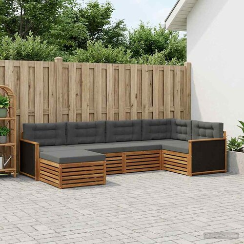  Set vanjskih sofa 6 kom. Prirodna i antracit Smeđa Cijene