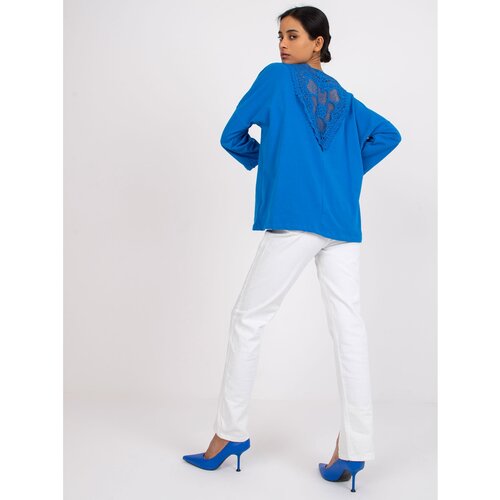 Fashion Hunters Blue blouse with lace on the back Sylvie RUE PARIS Slike