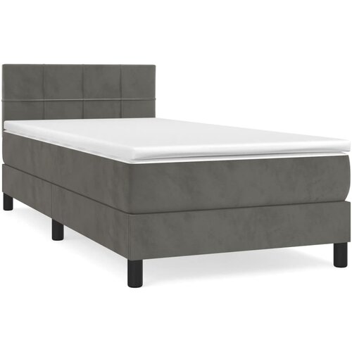 Maison Chic Box spring postelja - Vzmetna postelja z vzmetnico temno siva 90x200 cm žamet SL19605, (21894235) Slike