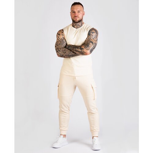 GymBeam Mu&amp;scaron;ka majica bez rukava TRN Sand Slike