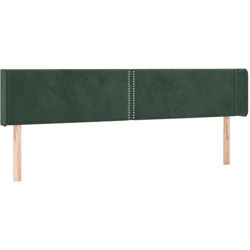 VidaXL Vzglavje z u&amp;scaron;esi temno zeleno 203x16x78/88 cm žamet, (20952583) Slike