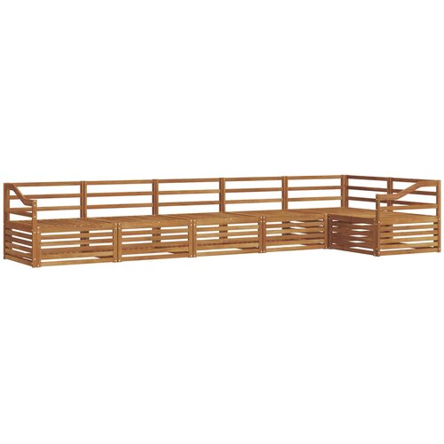  Set vanjskih sofa 6 kom. Prirodna Smeđa 404 x 166,5 x 73 cm Slike