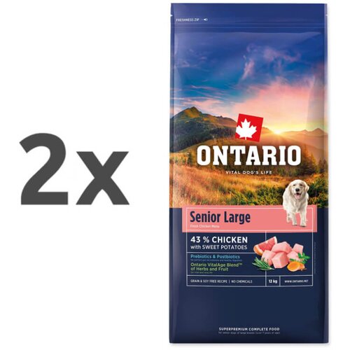 Ontario Senior Large - pi&scaron;čanec in sladki krompir 2 x 12 kg Cene